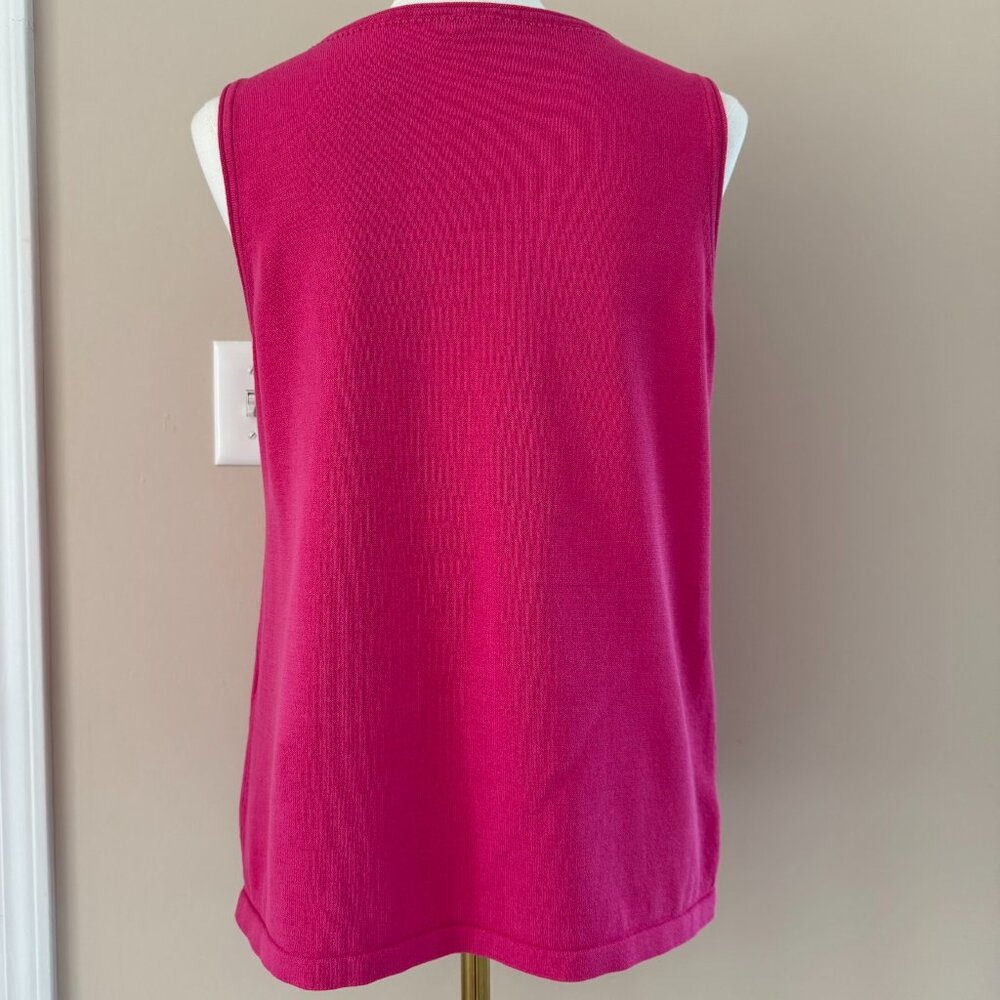 Chico's | Fuchsia Pink Lightweight Sleeveless Sweater Sz 8/10 - Picture 2 of 7